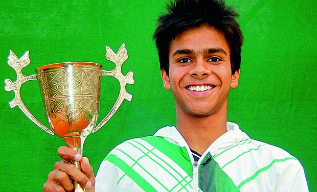 Indian junior tennis player Sumit Nagal Indian junior tennis player Sumit Nagal